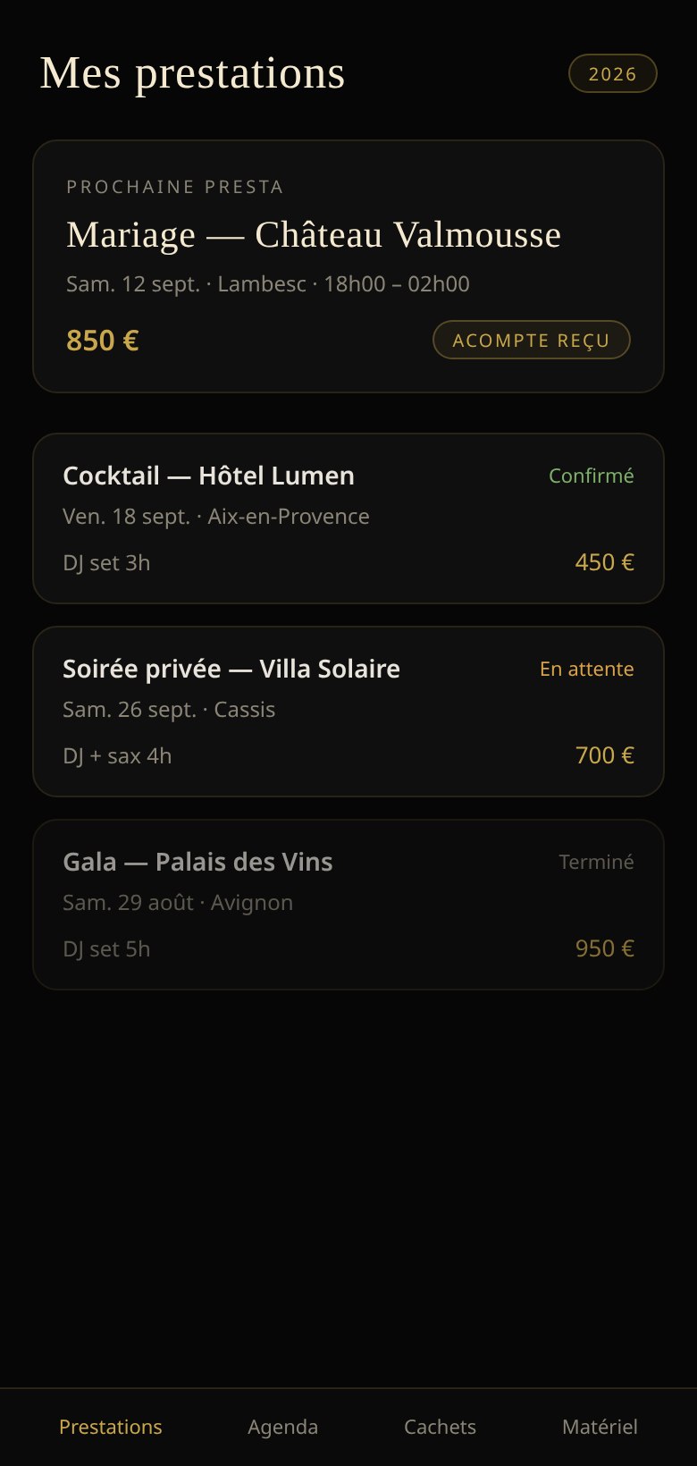 Mes prestations